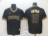 Padres 19 Tony Gwynn Black Gold Nike Cooperstown Collection Legend V Neck Jersey,baseball caps,new era cap wholesale,wholesale hats